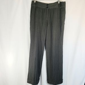 Ninety Grey w/Pink Pin Stripes Cuffed Dress Pants / Slacks Size 8